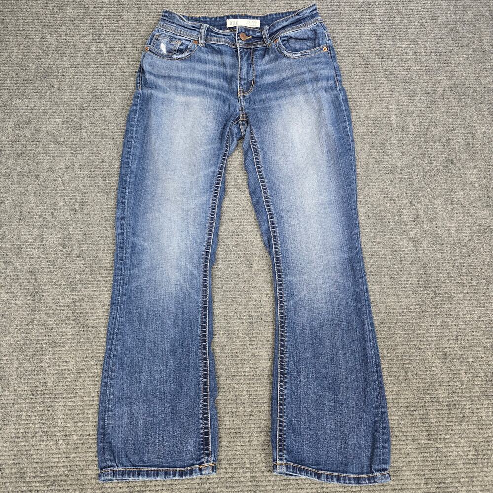 BKE Payton Bootcut Jeans Womens 27x29 Blue Distressed Mid Rise Stretch
